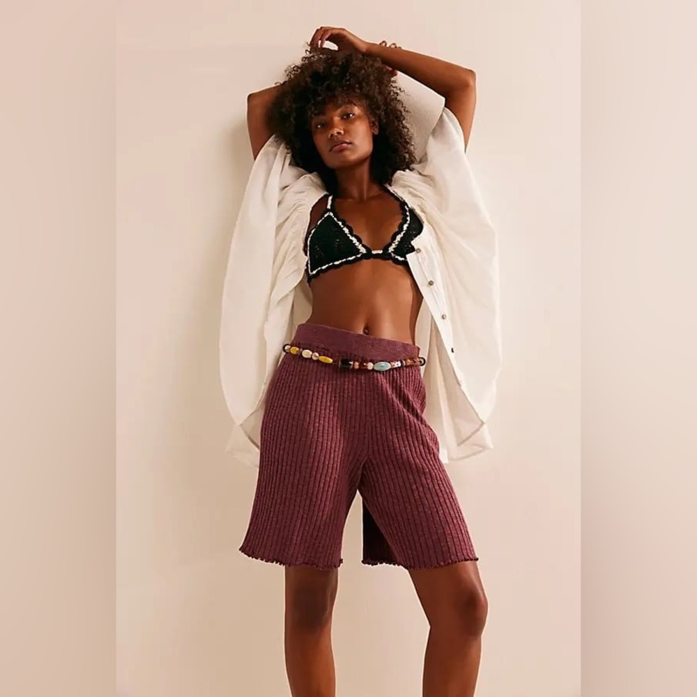 FREE PEOPLE BEACH Jada Sweater Shorts - Wild Ginger